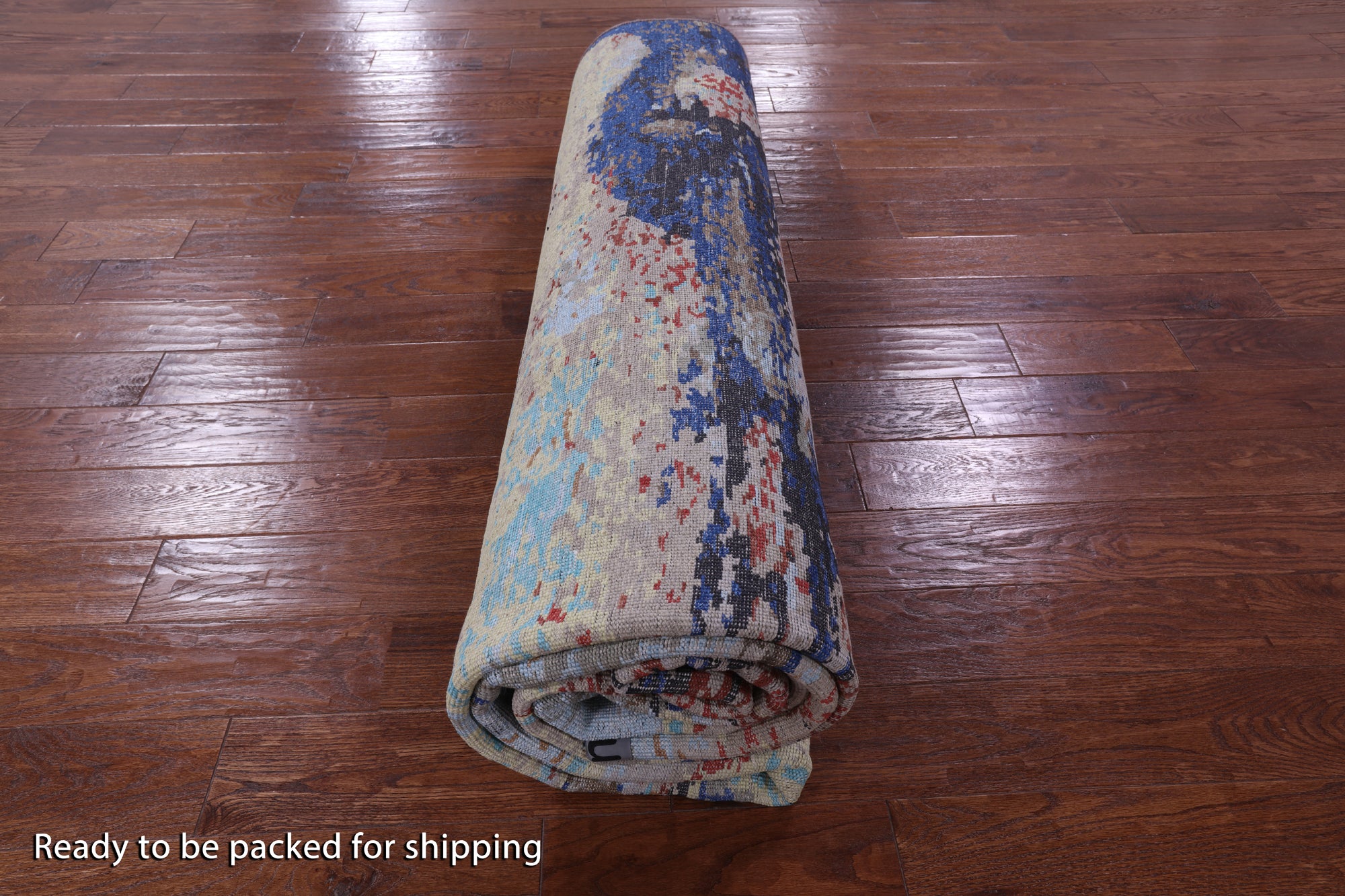 Contemporary Hand Knotted Wool & Silk Rug - 9' 0" X 11' 10" - Golden Nile
