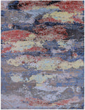 Contemporary Hand Knotted Wool & Silk Rug - 9' 0" X 11' 10" - Golden Nile