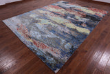 Contemporary Hand Knotted Wool & Silk Rug - 9' 0" X 11' 10" - Golden Nile