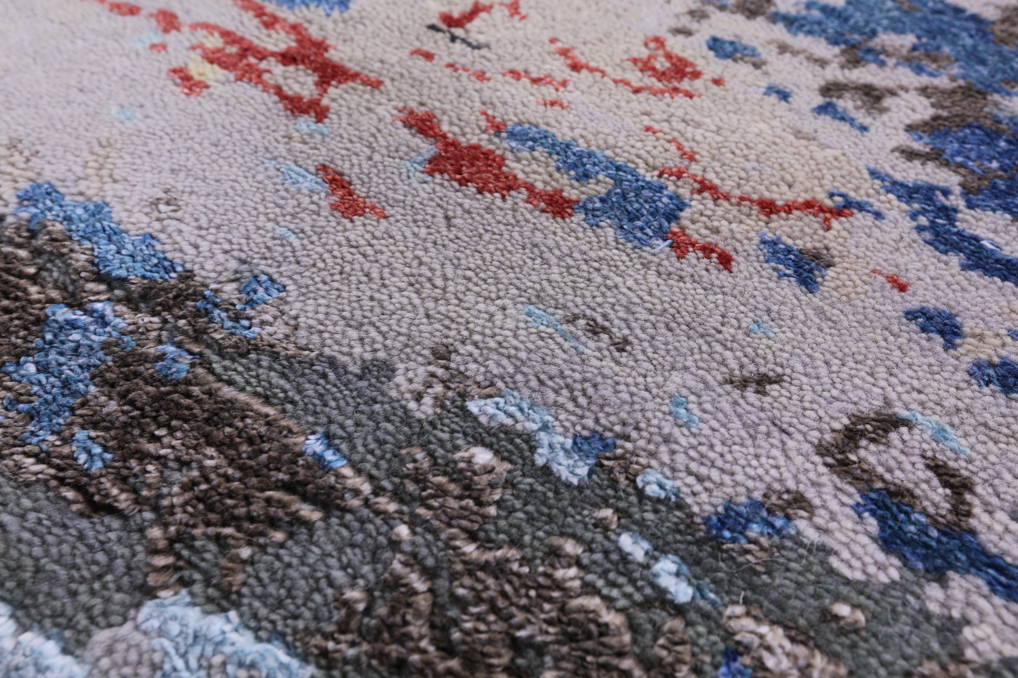 Contemporary Hand Knotted Wool & Silk Rug - 9' 0" X 11' 10" - Golden Nile