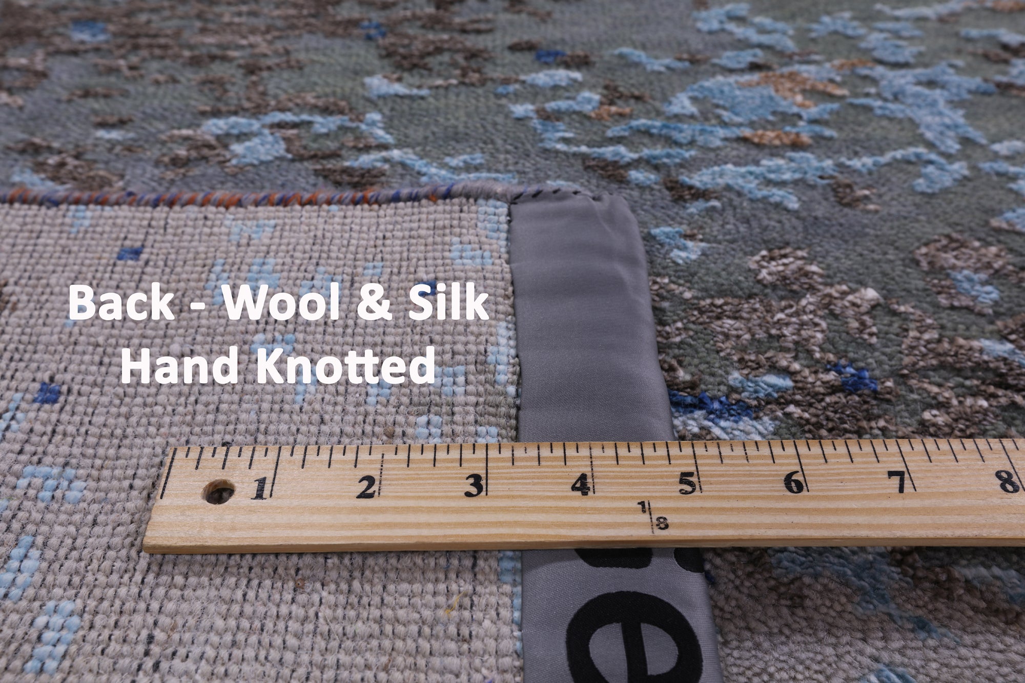 Contemporary Hand Knotted Wool & Silk Rug - 9' 0" X 11' 10" - Golden Nile