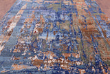 Abstract Contemporary Handmade Wool & Silk Rug - 9' 0" X 11' 11" - Golden Nile