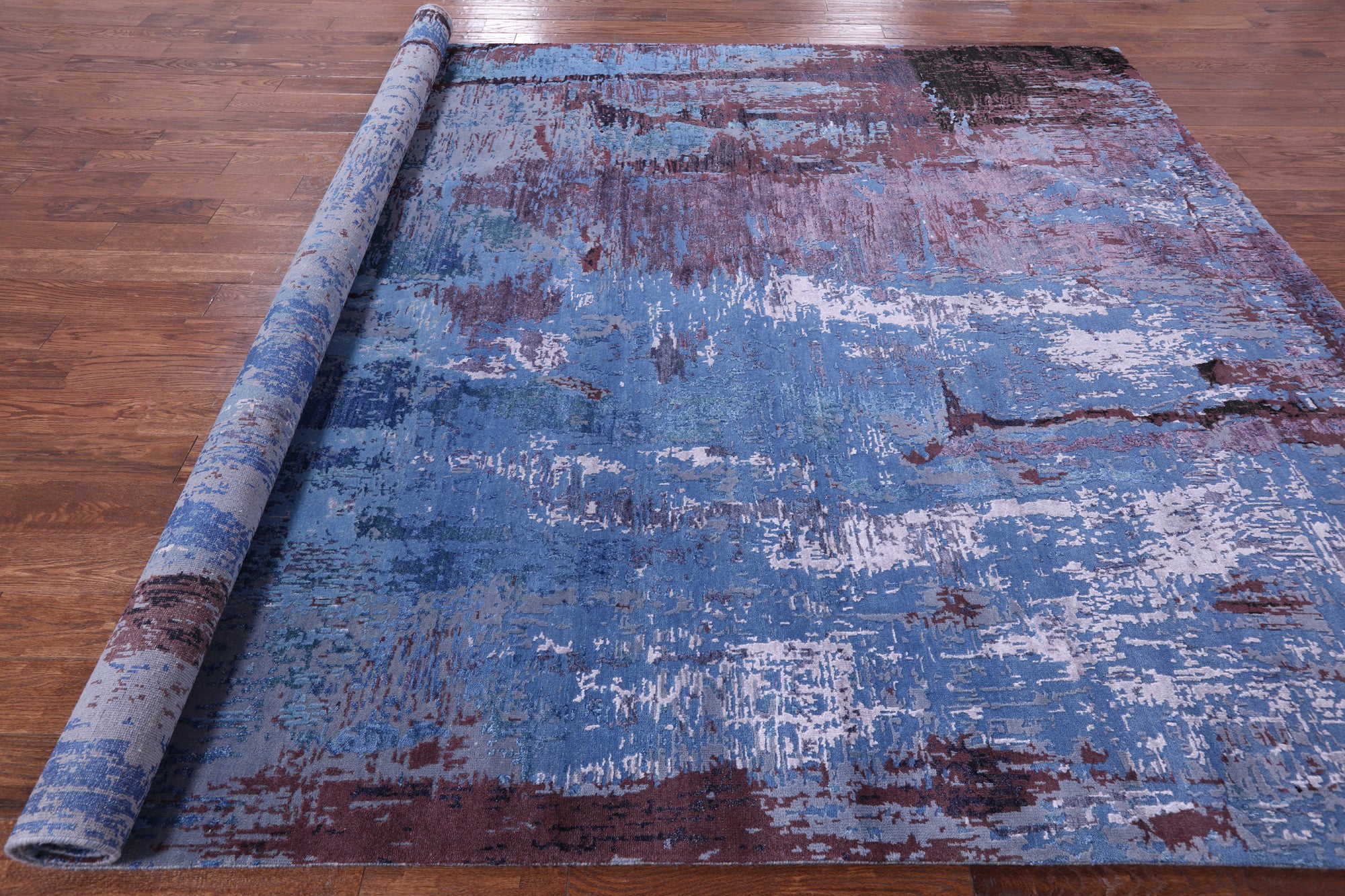 Modern Handmade Wool & Silk Rug - 9' 1" X 11' 10" - Golden Nile