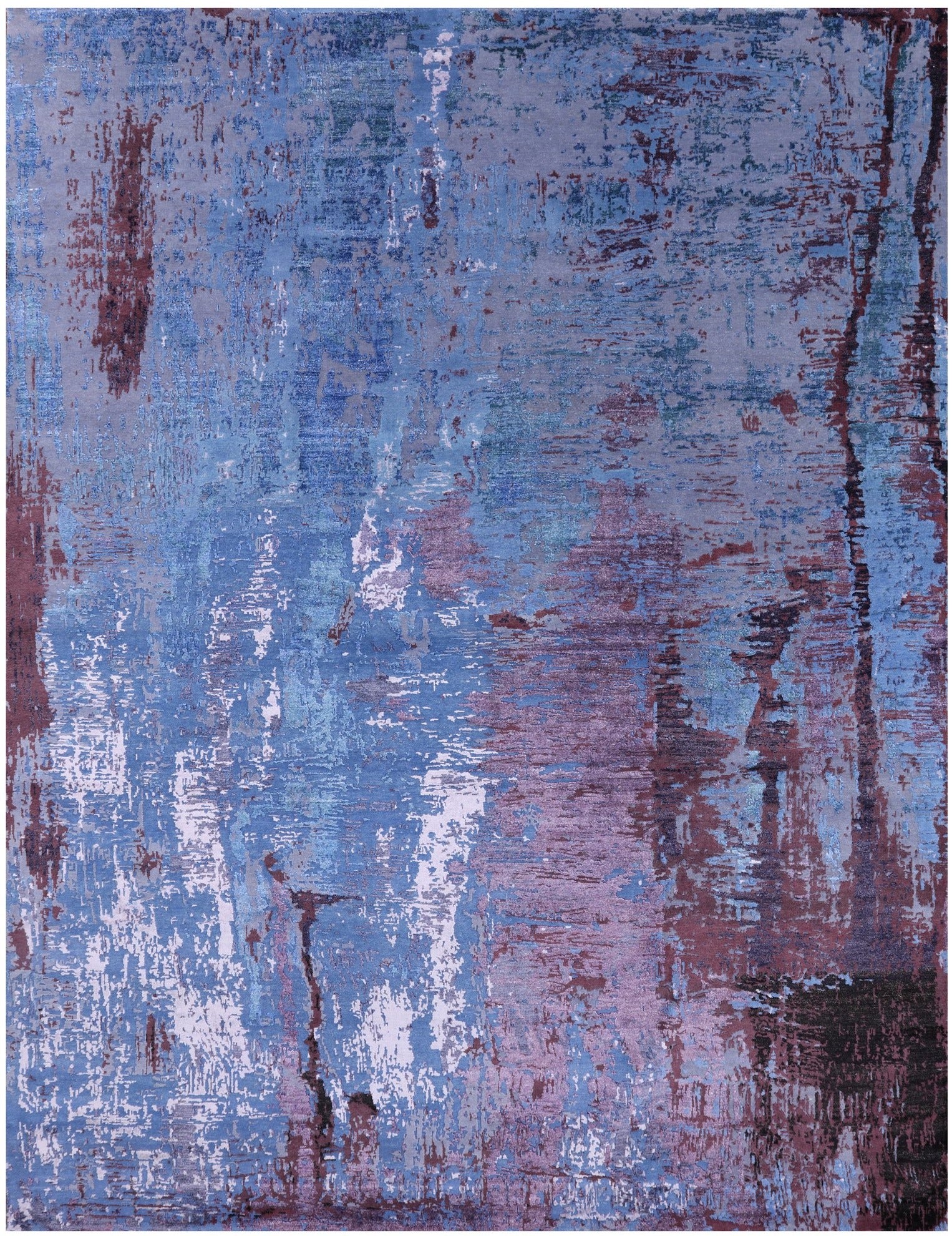 Modern Handmade Wool & Silk Rug - 9' 1" X 11' 10" - Golden Nile