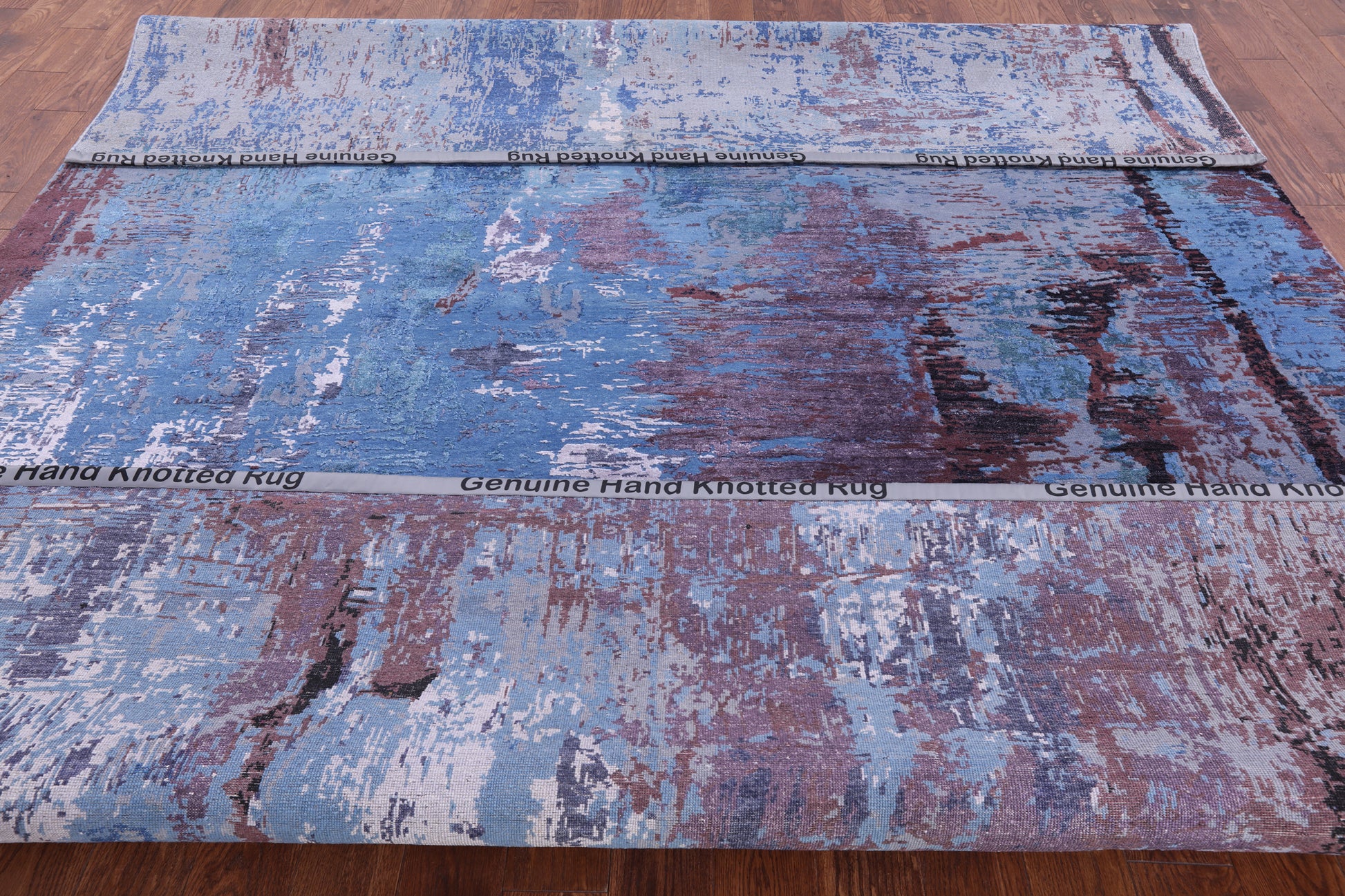 Modern Handmade Wool & Silk Rug - 9' 1" X 11' 10" - Golden Nile