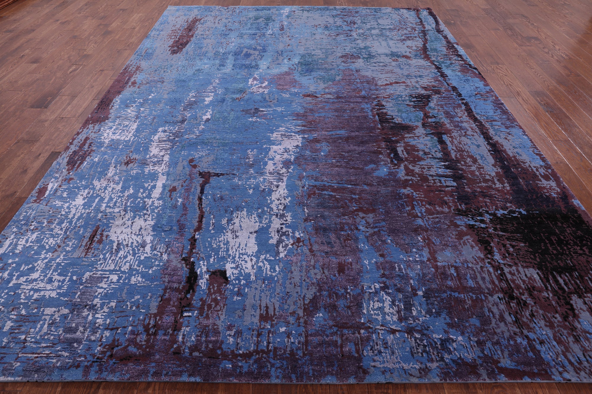 Modern Handmade Wool & Silk Rug - 9' 1" X 11' 10" - Golden Nile