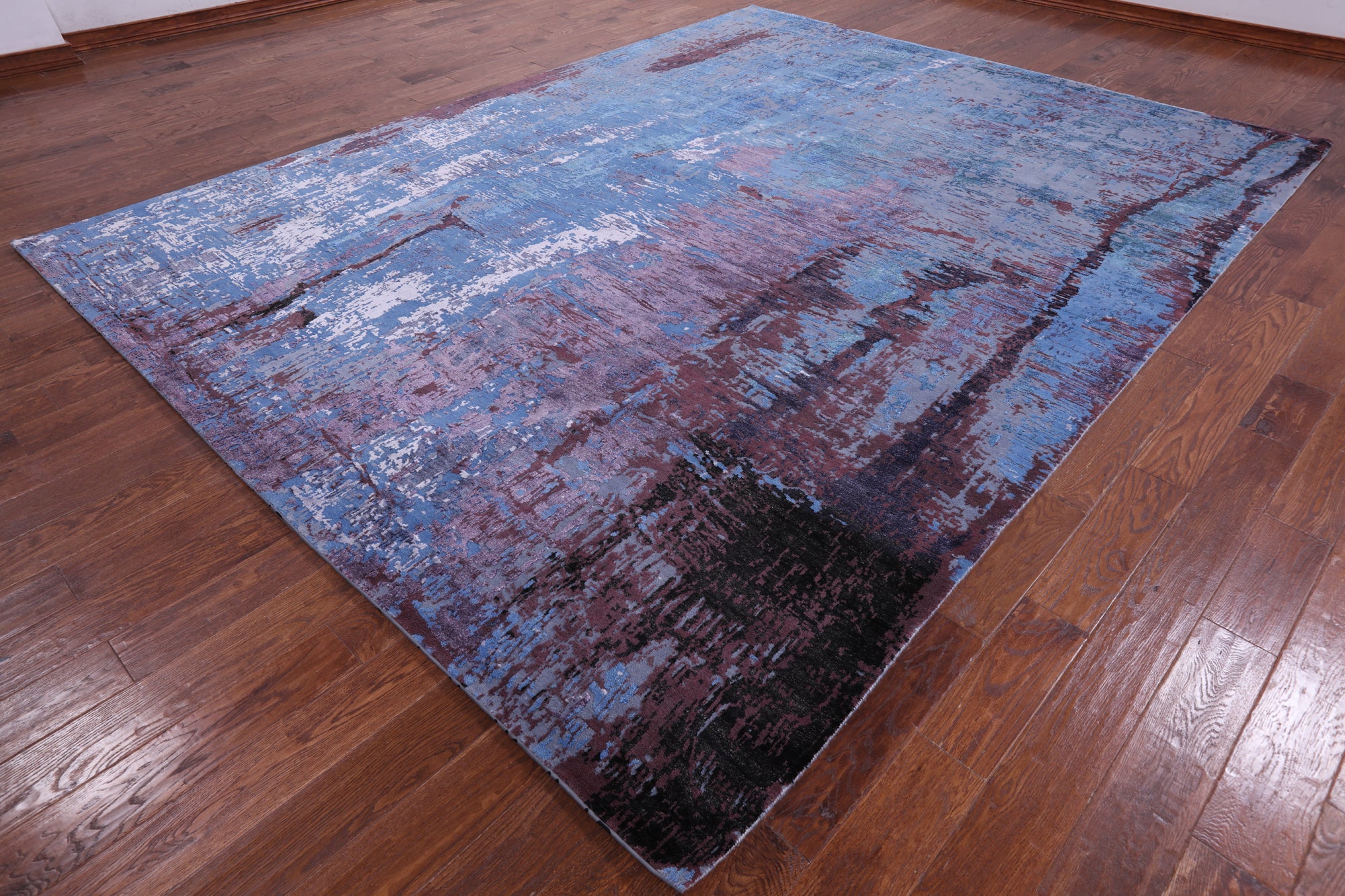 Modern Handmade Wool & Silk Rug - 9' 1" X 11' 10" - Golden Nile