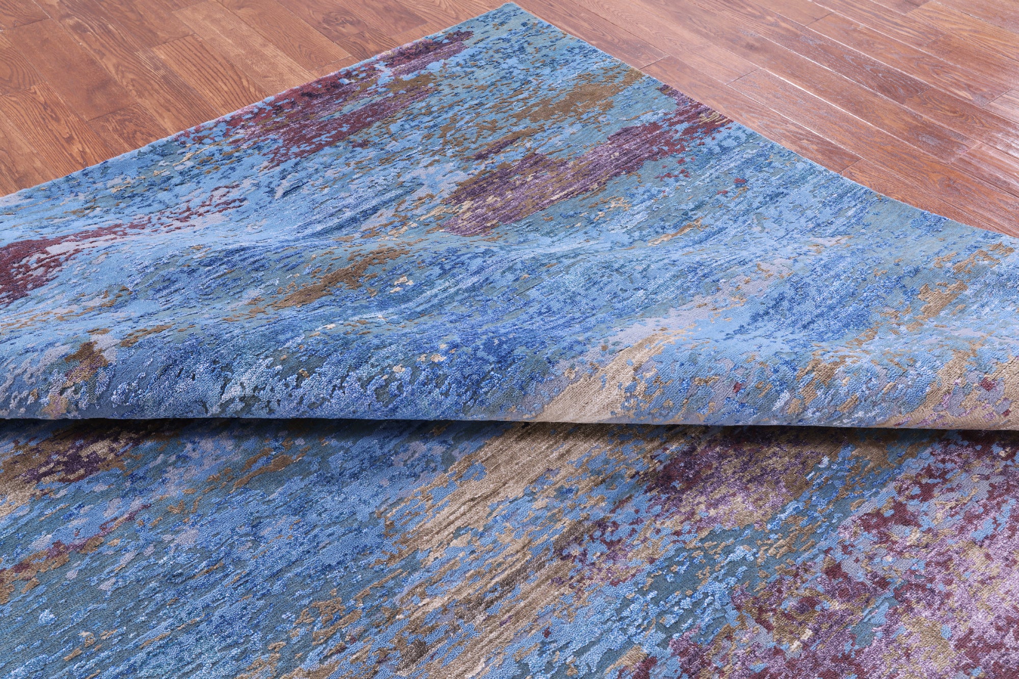 Modern Hand Knotted Wool & Silk Rug - 9' 0" X 11' 11" - Golden Nile