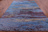 Modern Hand Knotted Wool & Silk Rug - 9' 0" X 11' 11" - Golden Nile