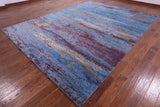 Modern Hand Knotted Wool & Silk Rug - 9' 0" X 11' 11" - Golden Nile