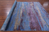 Abstract Contemporary Hand Knotted Wool & Silk Rug - 8' 1" X 10' 0" - Golden Nile
