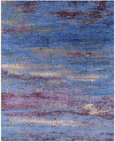 Abstract Contemporary Hand Knotted Wool & Silk Rug - 8' 1" X 10' 0" - Golden Nile