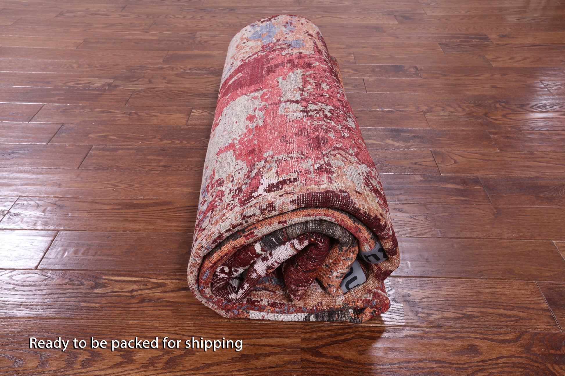 Abstract Contemporary Hand Knotted Wool & Silk Rug - 7' 9" X 10' 4" - Golden Nile