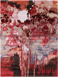 Abstract Contemporary Hand Knotted Wool & Silk Rug - 7' 9" X 10' 4" - Golden Nile