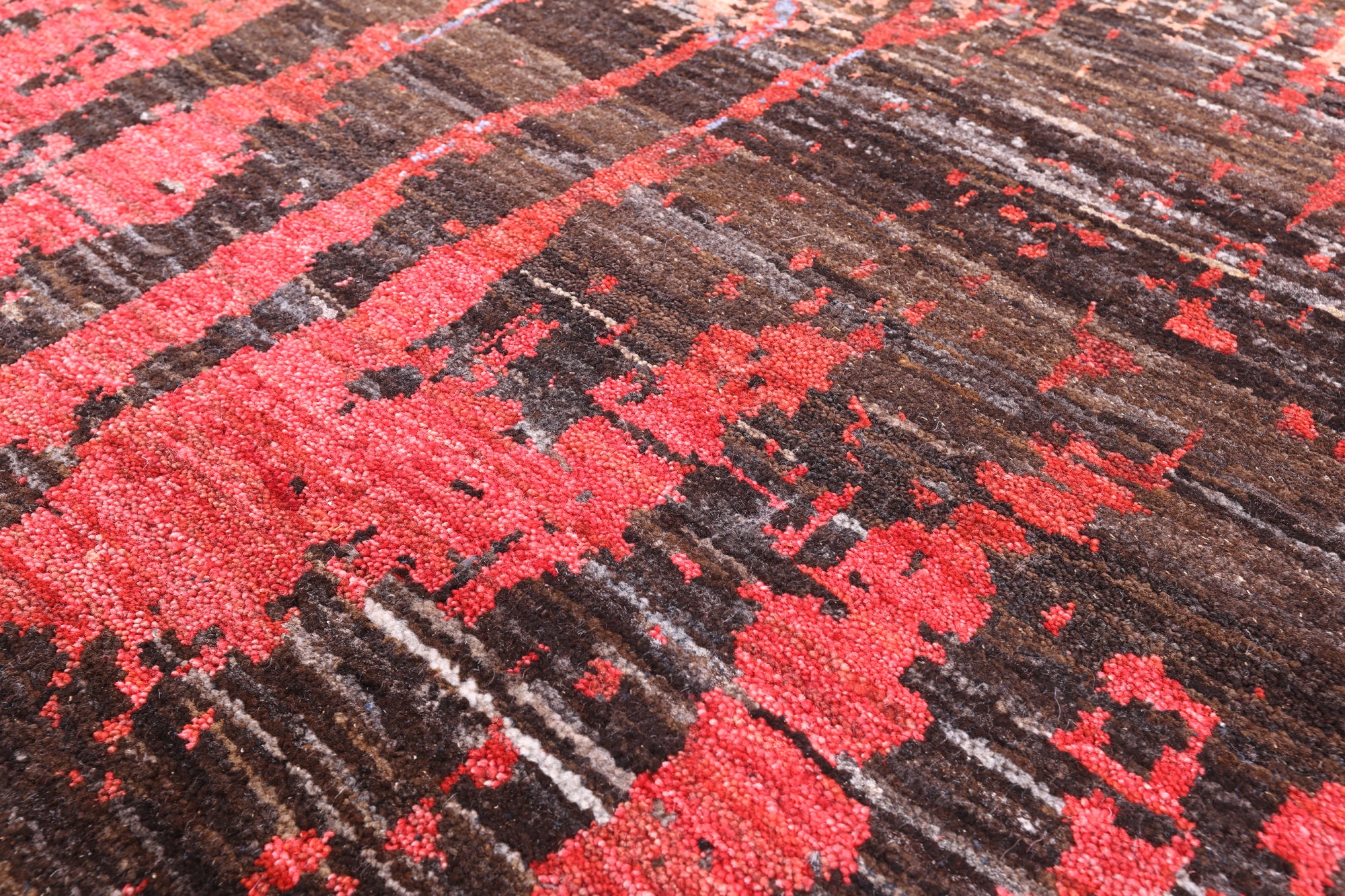 Abstract Contemporary Hand Knotted Wool & Silk Rug - 7' 9" X 10' 4" - Golden Nile