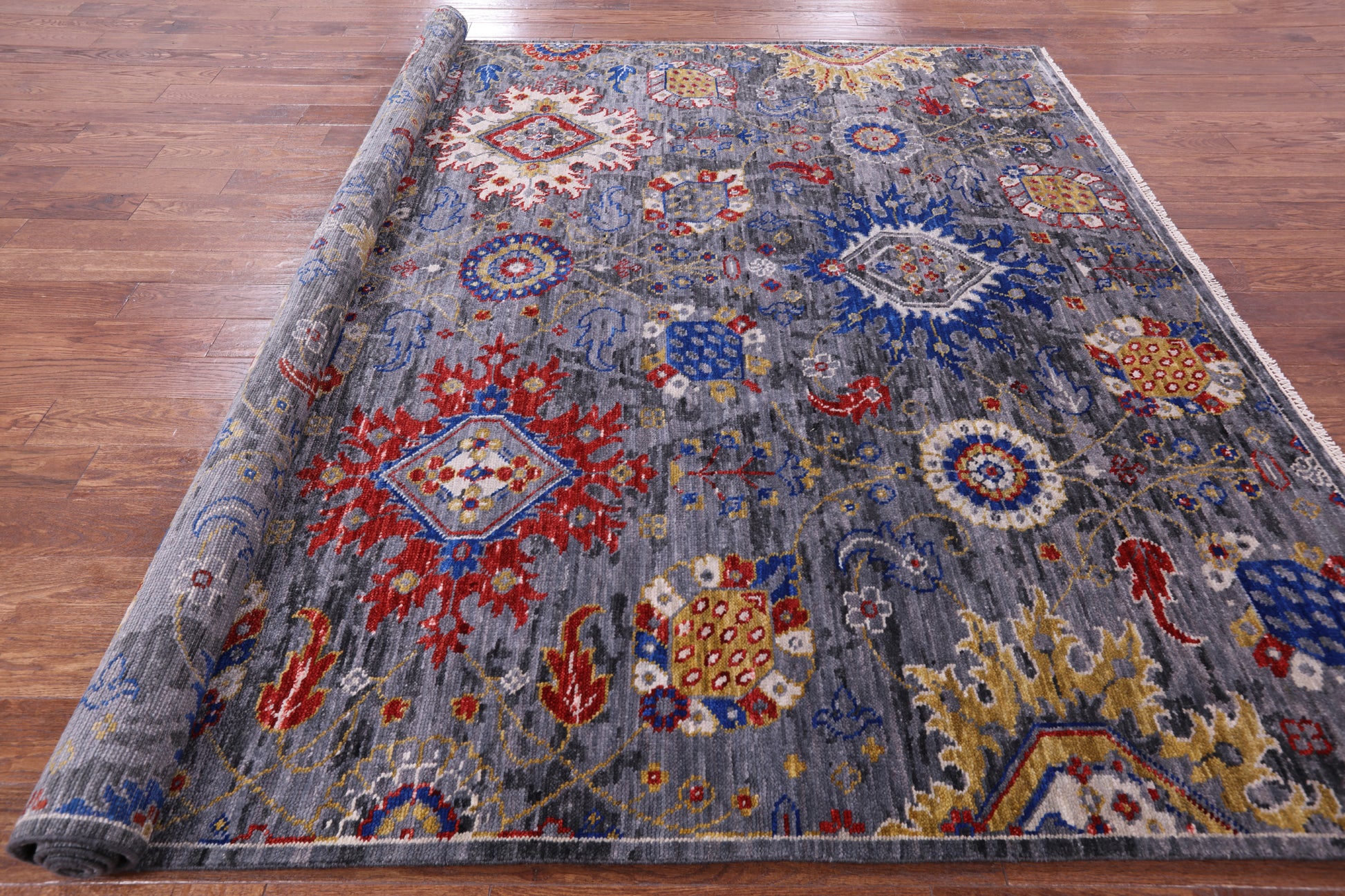 Grey Turkish Oushak Hand Knotted Wool Rug - 8' 7" X 10' 2" - Golden Nile
