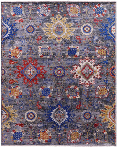 Grey Turkish Oushak Hand Knotted Wool Rug - 8' 7