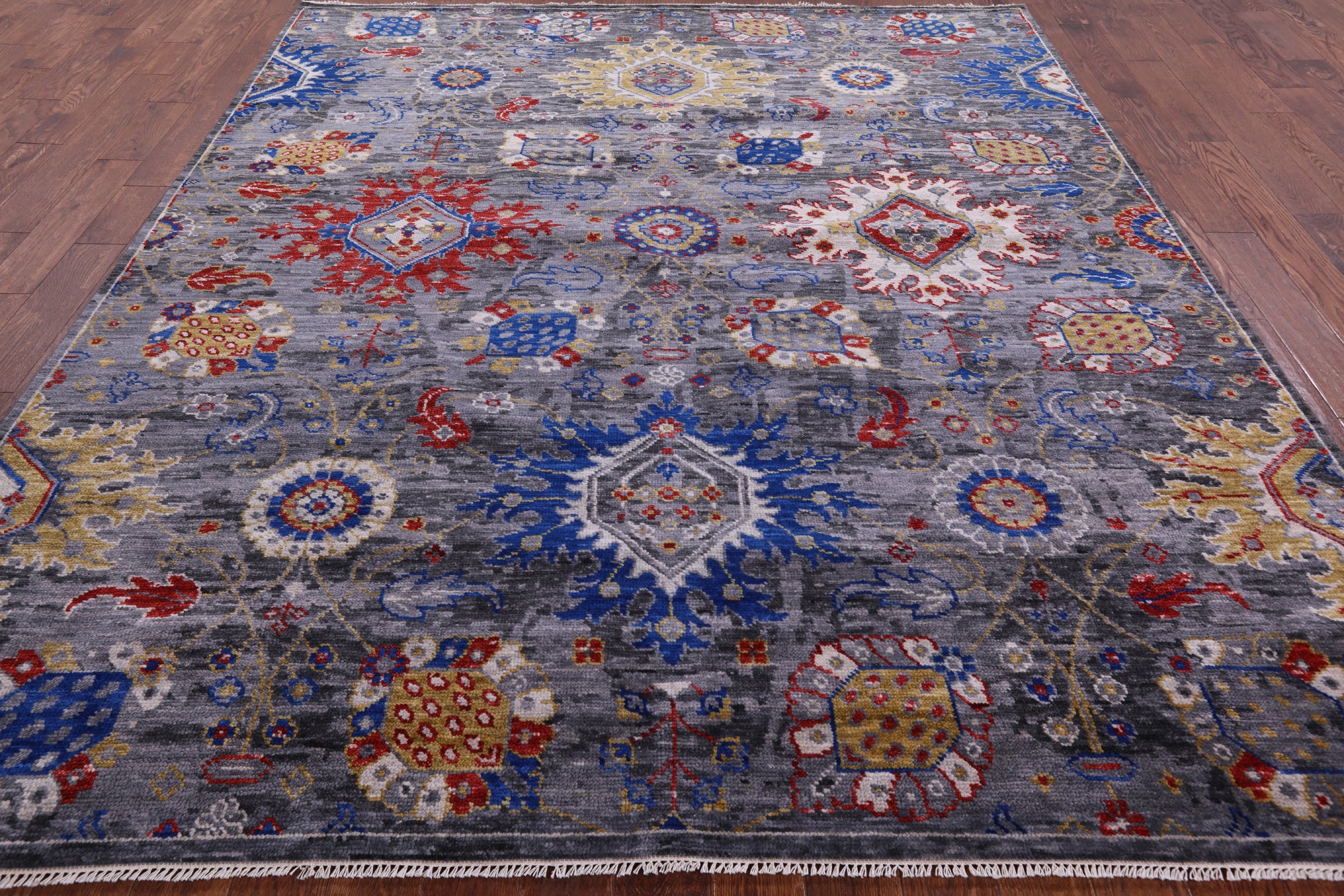 Grey Turkish Oushak Hand Knotted Wool Rug - 8' 7" X 10' 2" - Golden Nile