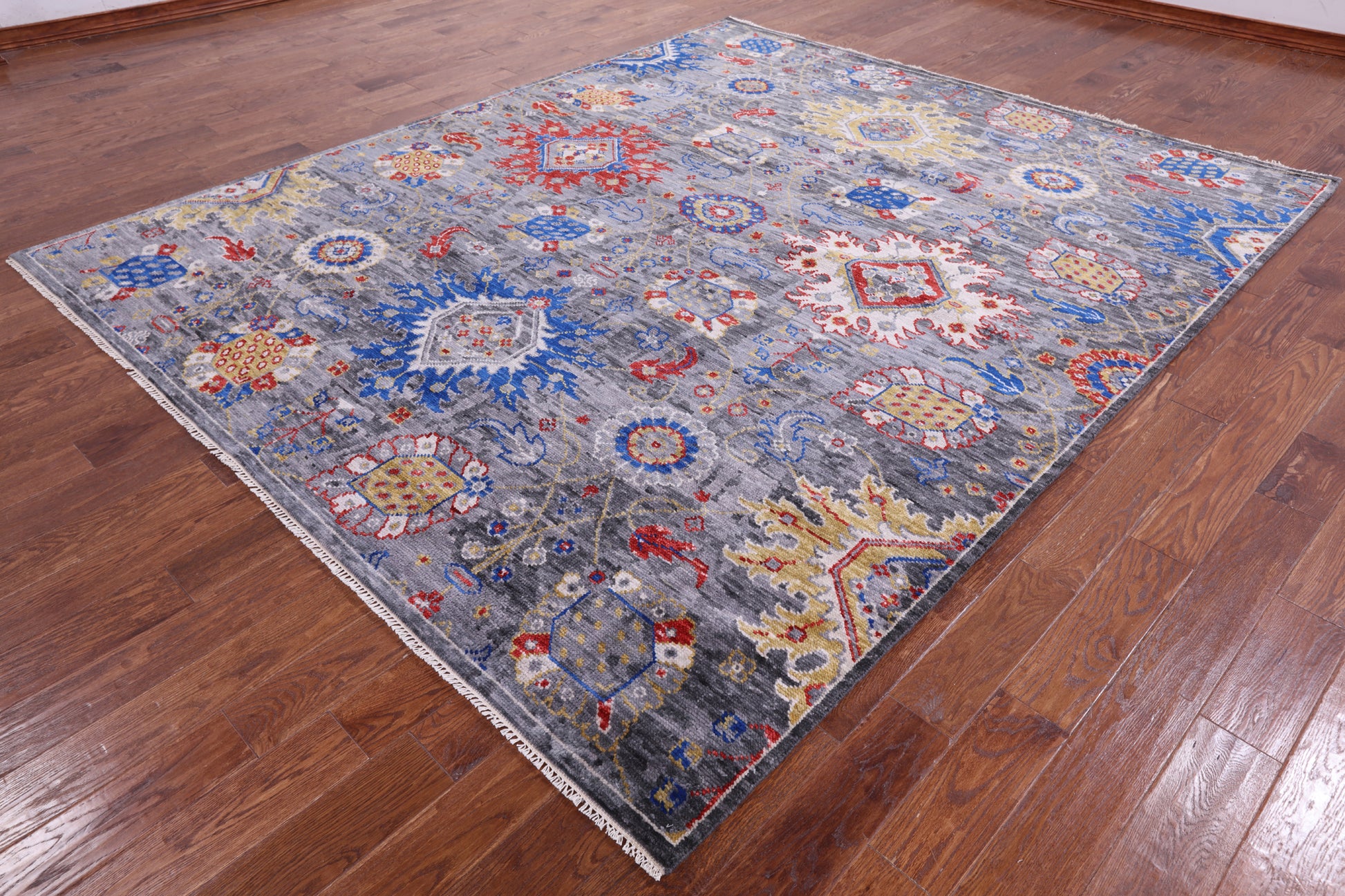 Grey Turkish Oushak Hand Knotted Wool Rug - 8' 7" X 10' 2" - Golden Nile