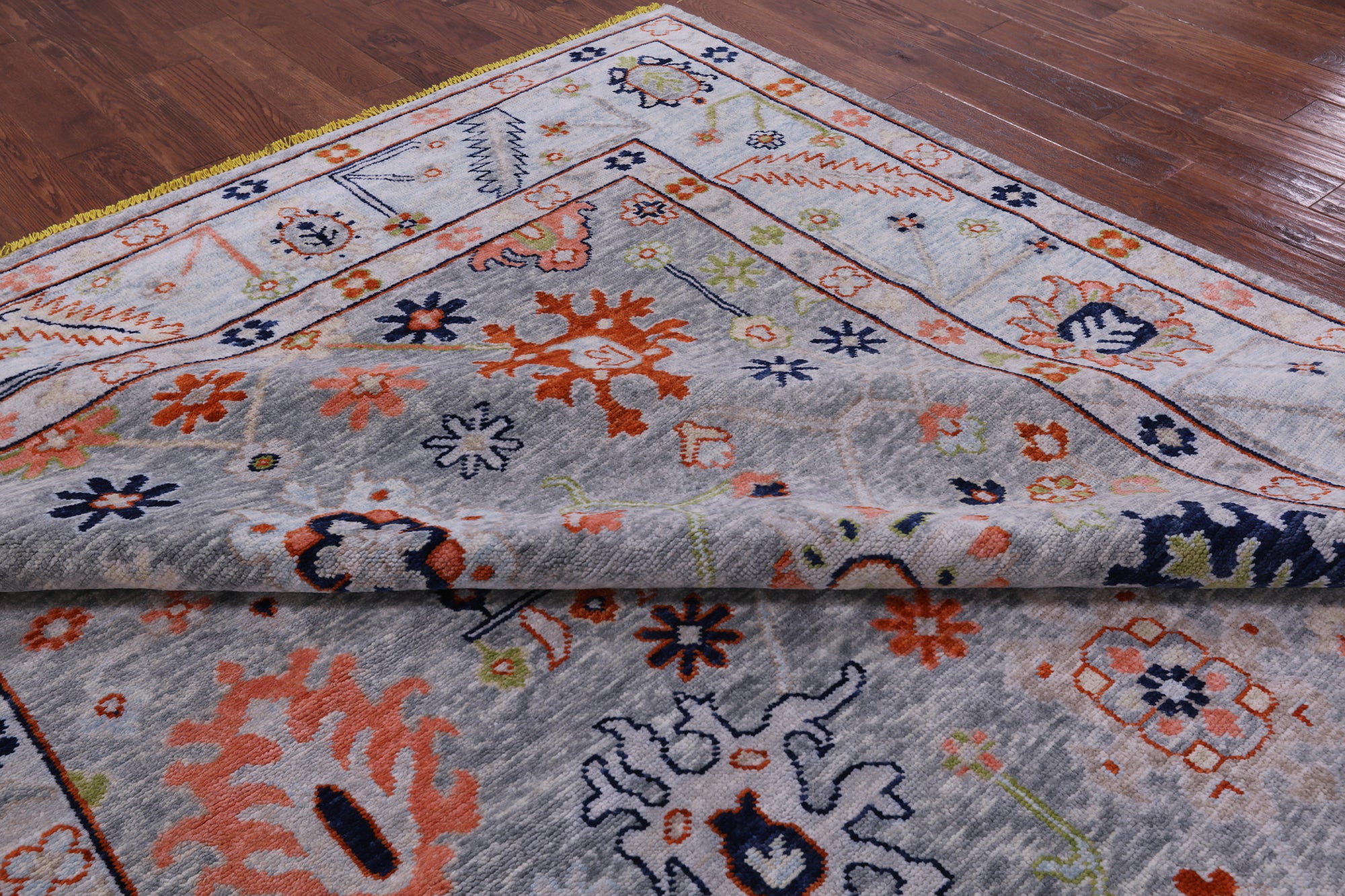 Grey Turkish Oushak Handmade Wool Rug - 9' 5" X 11' 7" - Golden Nile