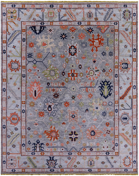 Grey Turkish Oushak Handmade Wool Rug - 9' 5" X 11' 7" - Golden Nile