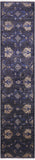 Grey William Morris Hand Knotted Wool Runner Rug - 2' 9" X 12' 0" - Golden Nile