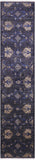 Grey William Morris Hand Knotted Wool Runner Rug - 2' 9" X 12' 0" - Golden Nile