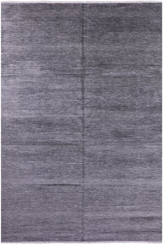 Grey Savannah Grass Hand Knotted Wool Rug - 10' 0