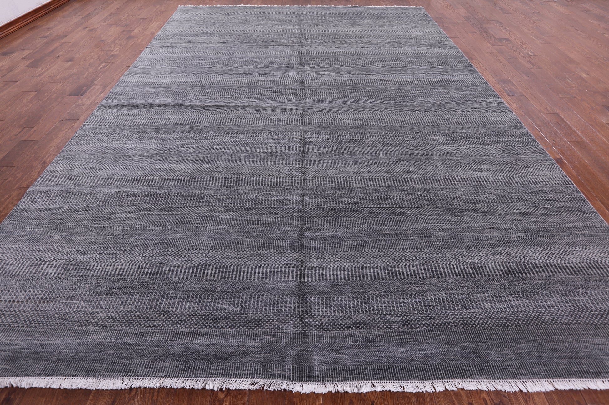 Grey Savannah Grass Hand Knotted Wool Rug - 10' 0" X 14' 4" - Golden Nile