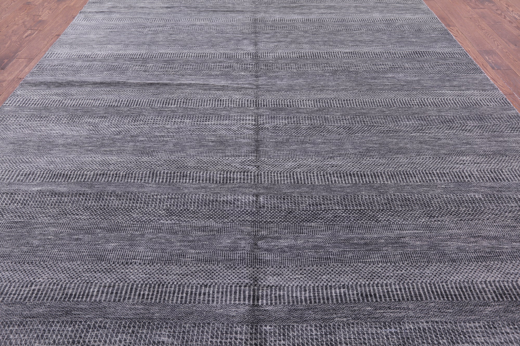 Grey Savannah Grass Hand Knotted Wool Rug - 10' 0" X 14' 4" - Golden Nile
