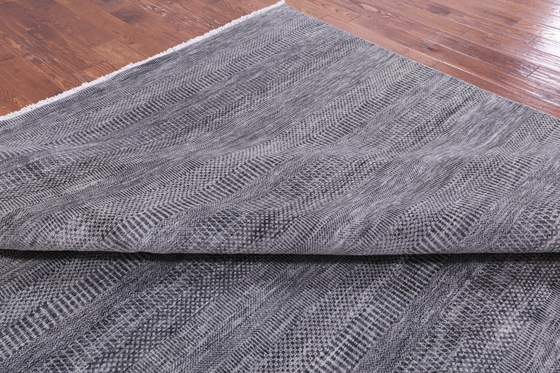 Grey Savannah Grass Hand Knotted Wool Rug - 10' 0" X 14' 4" - Golden Nile