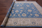 Blue Peshawar Hand Knotted Wool Rug - 10' 2" X 13' 10" - Golden Nile