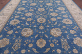 Blue Peshawar Hand Knotted Wool Rug - 10' 2" X 13' 10" - Golden Nile