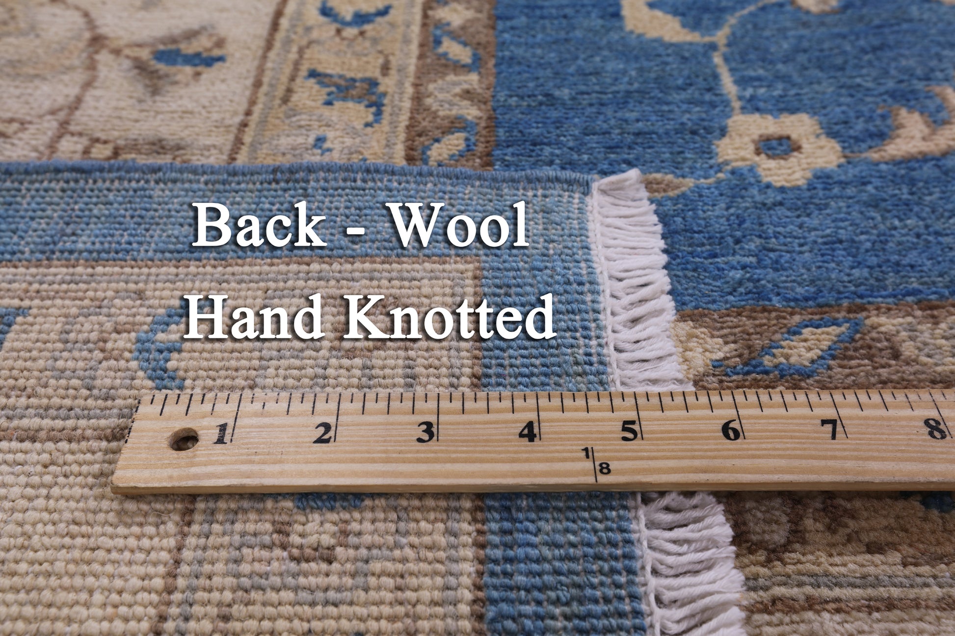 Blue Peshawar Hand Knotted Wool Rug - 10' 2" X 13' 10" - Golden Nile