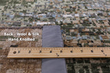 Abstract Modern Hand Knotted Wool & Silk Rug - 10' 0" X 14' 3" - Golden Nile