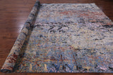 Abstract Modern Hand Knotted Wool & Silk Rug - 9' 11" X 14' 3" - Golden Nile