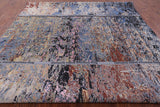 Abstract Modern Hand Knotted Wool & Silk Rug - 9' 11" X 14' 3" - Golden Nile