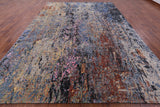 Abstract Modern Hand Knotted Wool & Silk Rug - 9' 11" X 14' 3" - Golden Nile