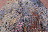 Abstract Modern Hand Knotted Wool & Silk Rug - 9' 11" X 14' 3" - Golden Nile