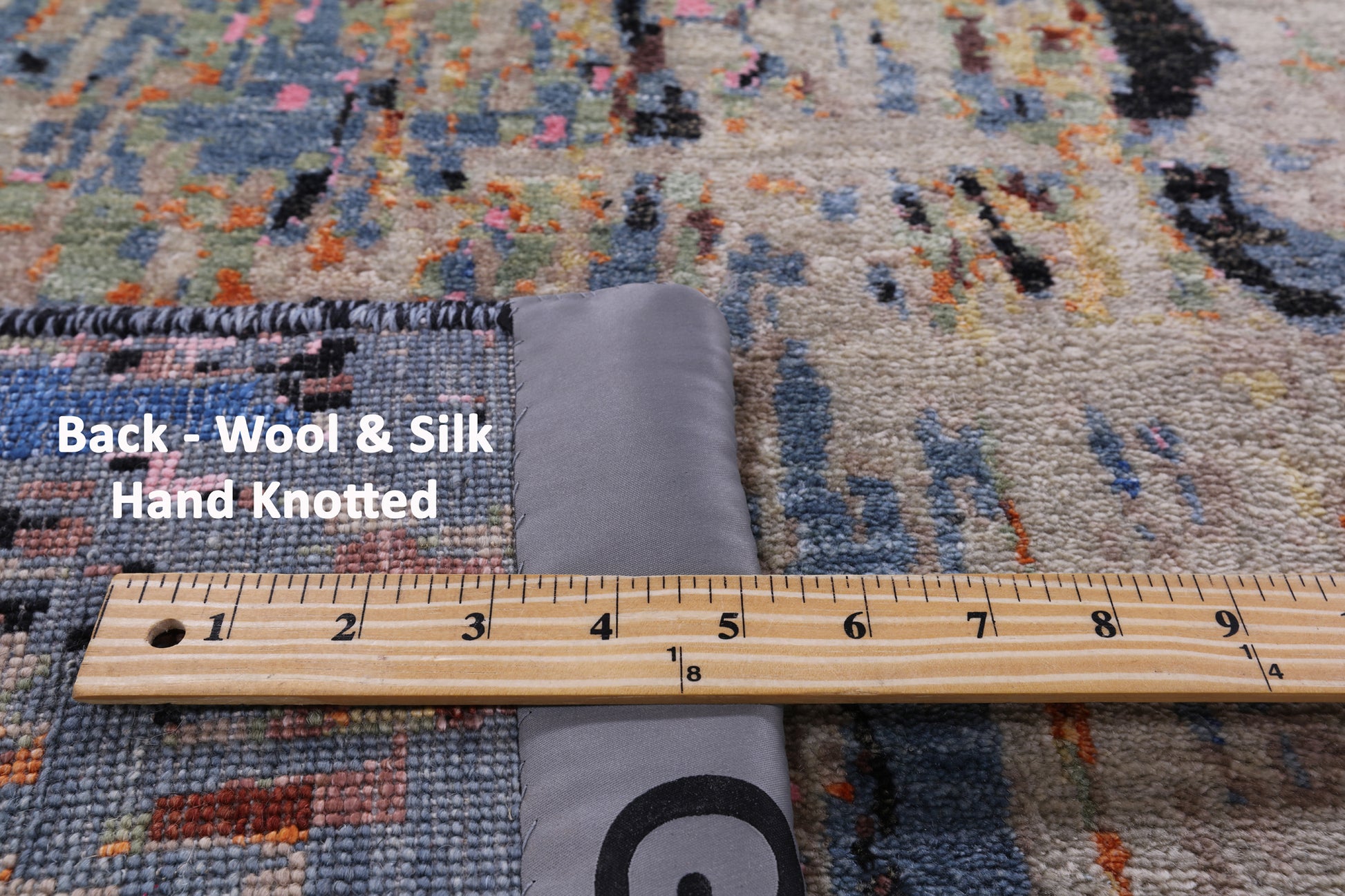 Abstract Modern Hand Knotted Wool & Silk Rug - 9' 11" X 14' 3" - Golden Nile