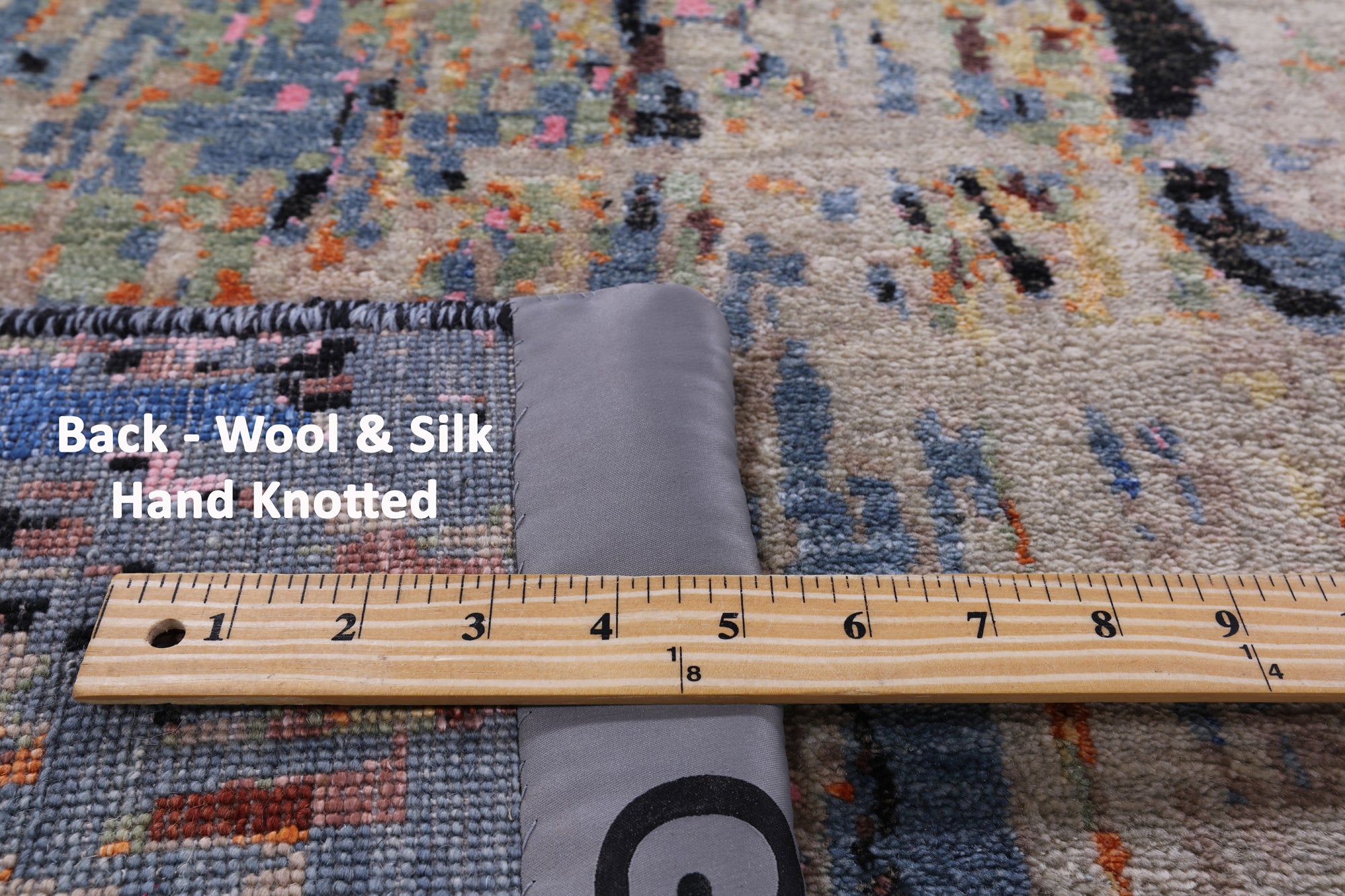 Abstract Modern Hand Knotted Wool & Silk Rug - 9' 11" X 14' 3" - Golden Nile