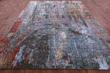 Abstract Contemporary Hand Knotted Wool & Silk Rug - 9' 0" X 12' 2" - Golden Nile
