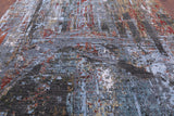 Abstract Contemporary Hand Knotted Wool & Silk Rug - 9' 0" X 12' 2" - Golden Nile