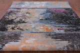 Abstract Modern Hand Knotted Wool & Silk Rug - 9' 1" X 12' 0" - Golden Nile