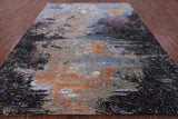 Abstract Modern Hand Knotted Wool & Silk Rug - 9' 1" X 12' 0" - Golden Nile