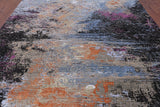 Abstract Modern Hand Knotted Wool & Silk Rug - 9' 1" X 12' 0" - Golden Nile