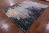 Abstract Modern Hand Knotted Wool & Silk Rug - 9' 1" X 12' 0" - Golden Nile