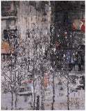 Urban Design Abstract Modern Handmade Wool & Silk Rug - 9' 1" X 12' 1" - Golden Nile