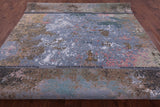 Abstract Contemporary Hand Knotted Wool & Silk Rug - 9' 0" X 12' 1" - Golden Nile