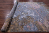 Abstract Contemporary Hand Knotted Wool & Silk Rug - 9' 0" X 12' 1" - Golden Nile
